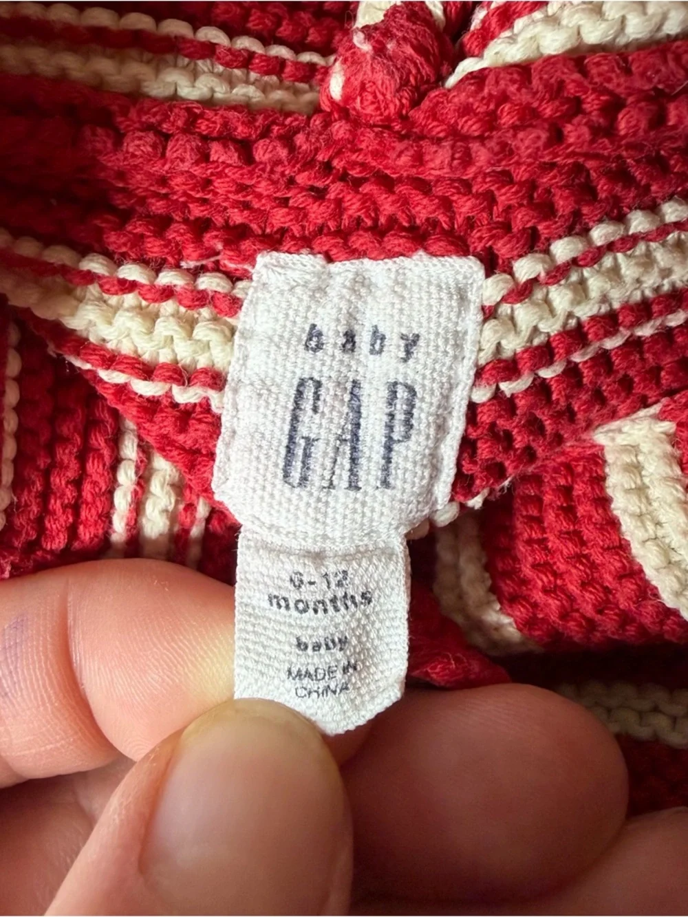 Baby Gap‎ Knit Whale Sweater Size 6-12 M Red Striped Nautical Ocean Animal